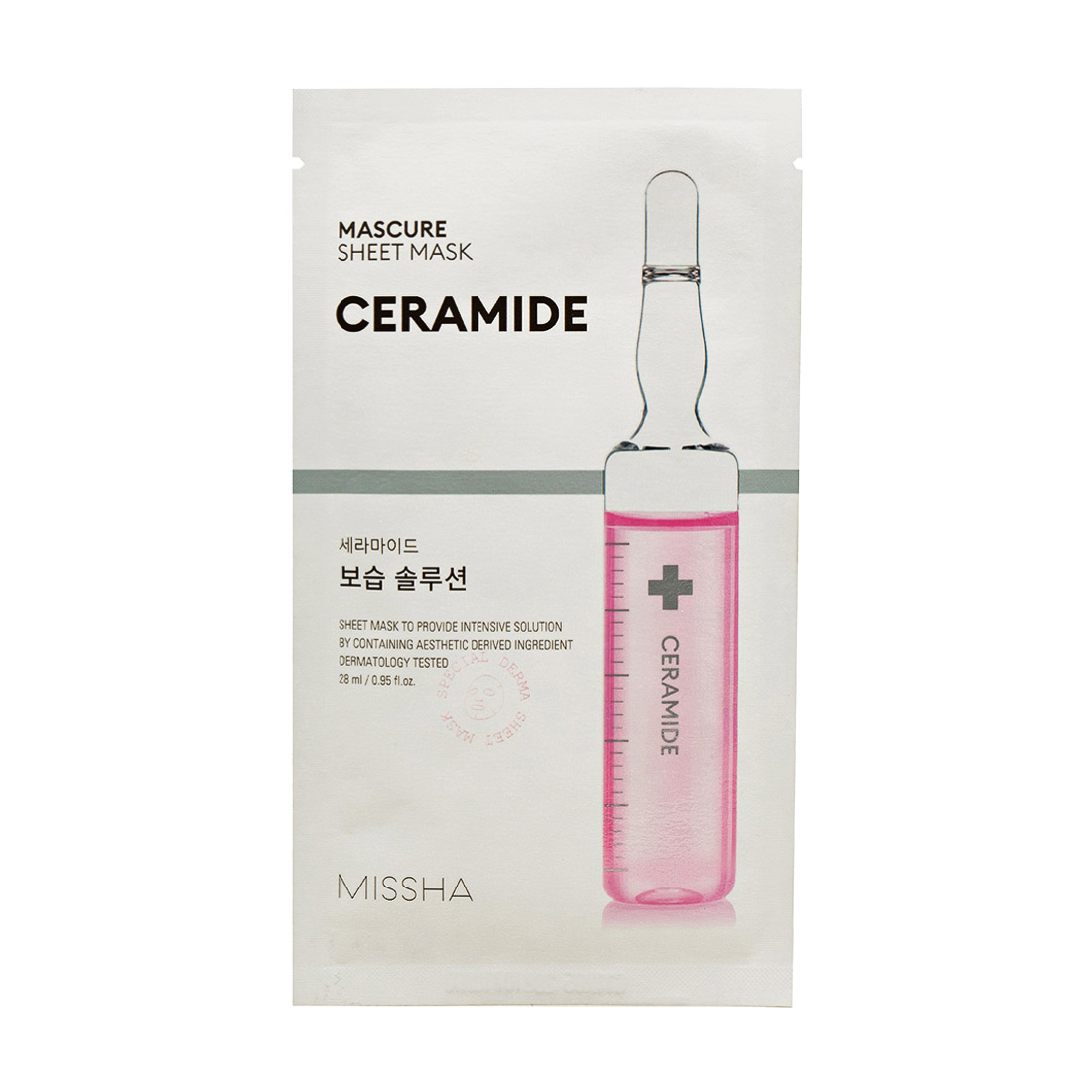 Зволожувальна тканинна маска для обличчя Missha Mascure Moisture Barrier Solution Sheet Mask з керамідами, 28 мл