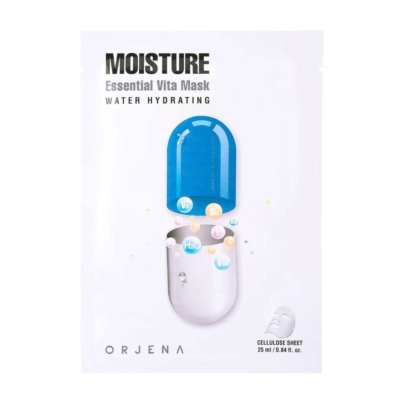 Зволожувальна тканинна маска для обличчя ORJENA Moisture Essential Vita Mask Water Hydrating, 25 мл